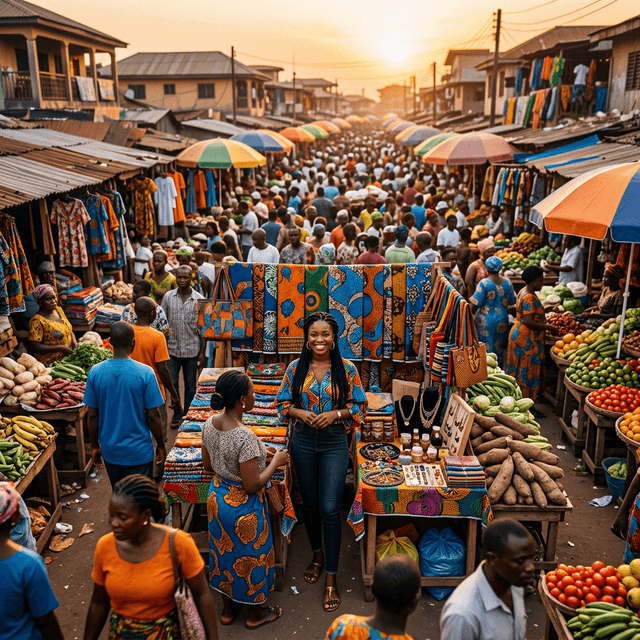 Open market community scene